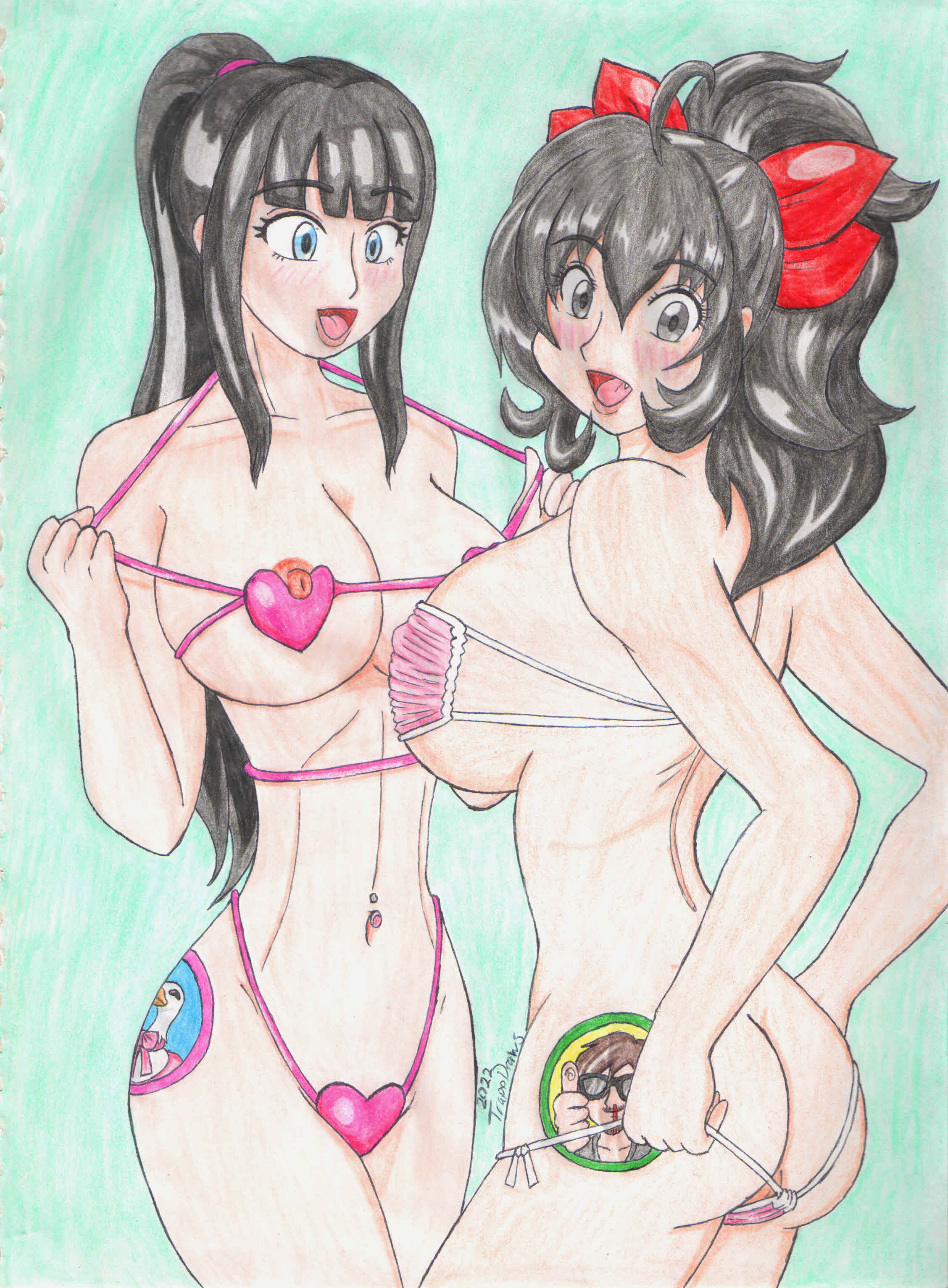 TrappDraws - BonyChan and Marina Exchange Swimsuits.jpg